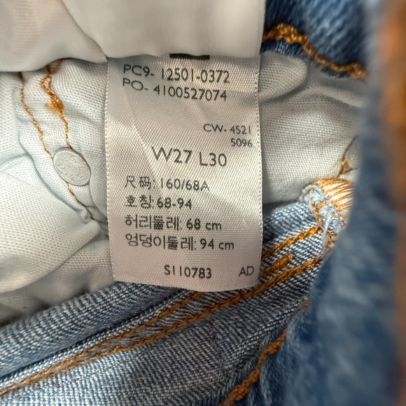 Levi's 501 Original Fit‎ Jeans Womens 27x30 Blue Denim Distressed Straight Leg - Picture 5 of 8